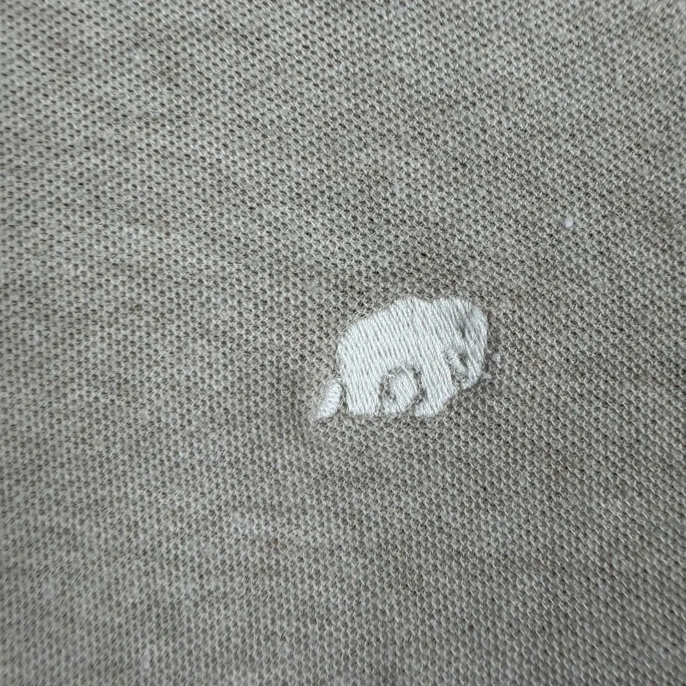 Banana Republic Mens XL‎ Polo Shirt Beige Heather Cotton Pique Elephant Short
